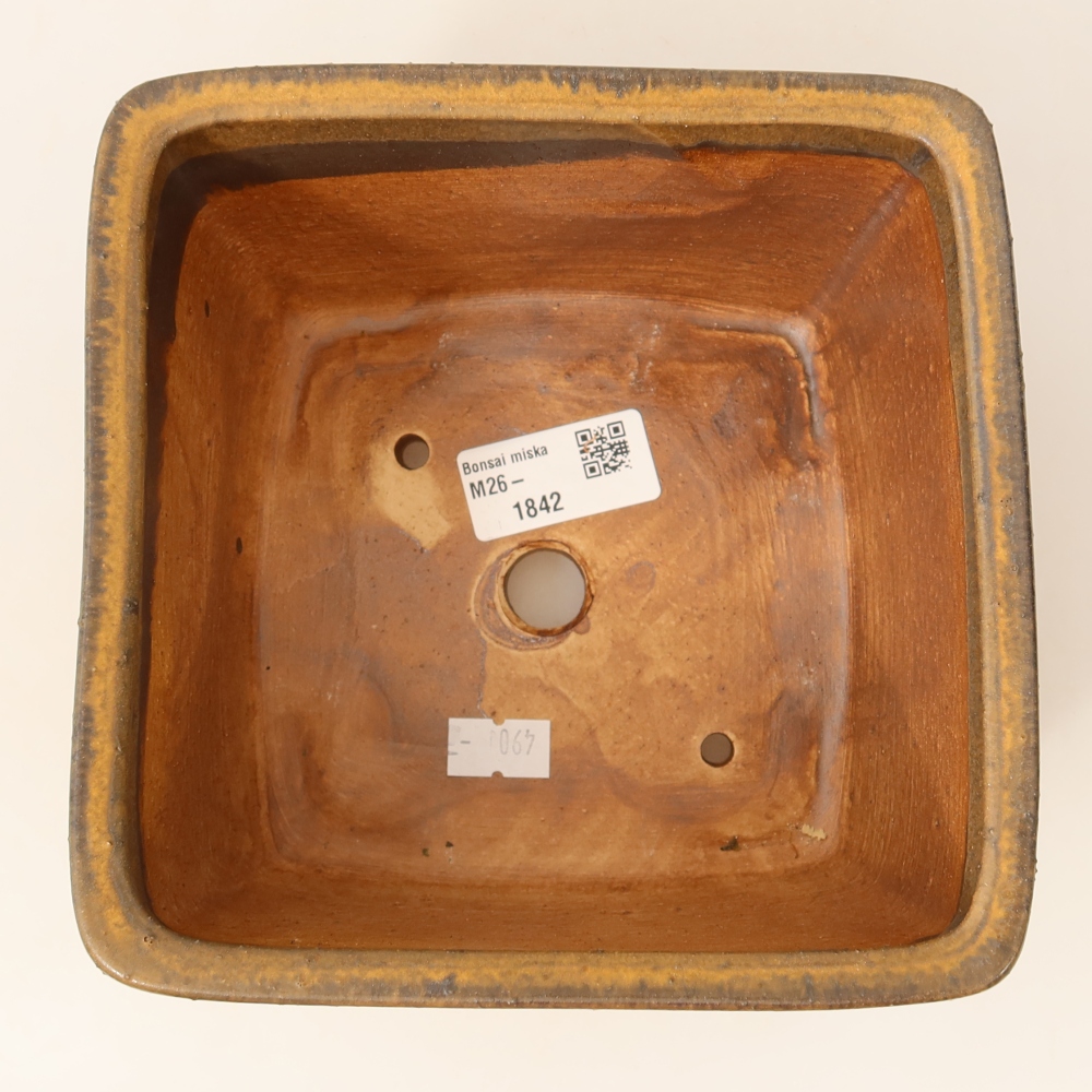 Bol à bonsaï en céramique 16 x 16 x 10 cm, brun