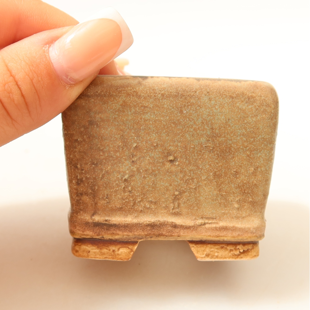 Bol à bonsaï en céramique 6 x 6 x 4,5 cm, vert