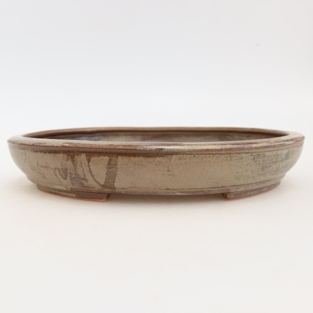 Bol à bonsaï en céramique 24,5 x 20 x 4 cm, brun