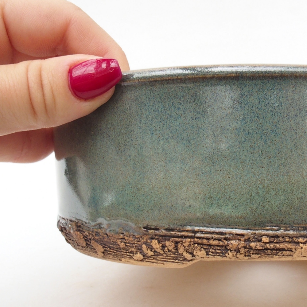 Bol à bonsaï en céramique 17 x 17 x 6 cm, vert