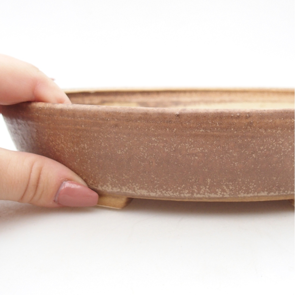 Bol à bonsaï en céramique 22,5 x 20 x 4,5 cm, rose