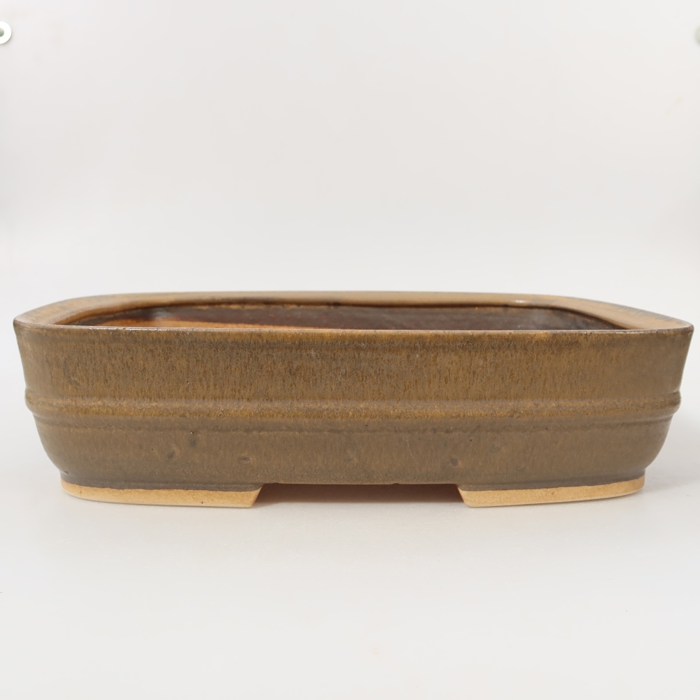 Bol à bonsaï en céramique 29,5 x 25 x 7 cm, brun
