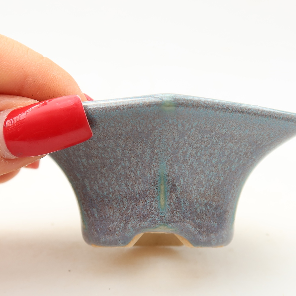 Pot à bonsaï en céramique 8 x 7 x 3,5 cm, couleur grise