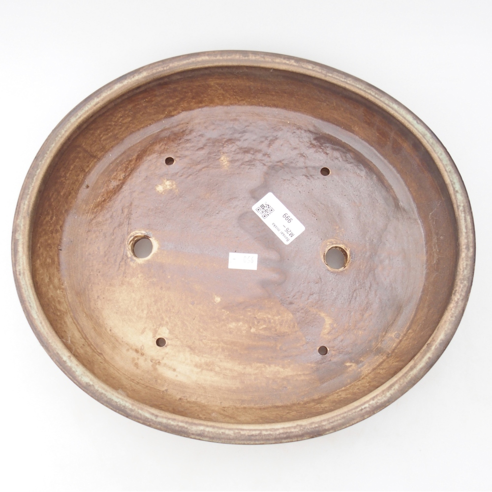 Bol à bonsaï en céramique 32 x 28 x 6 cm, brun