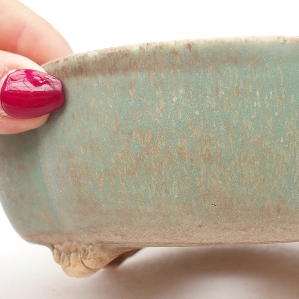 Bol à bonsaï en céramique 13,5 x 13 x 5 cm, vert