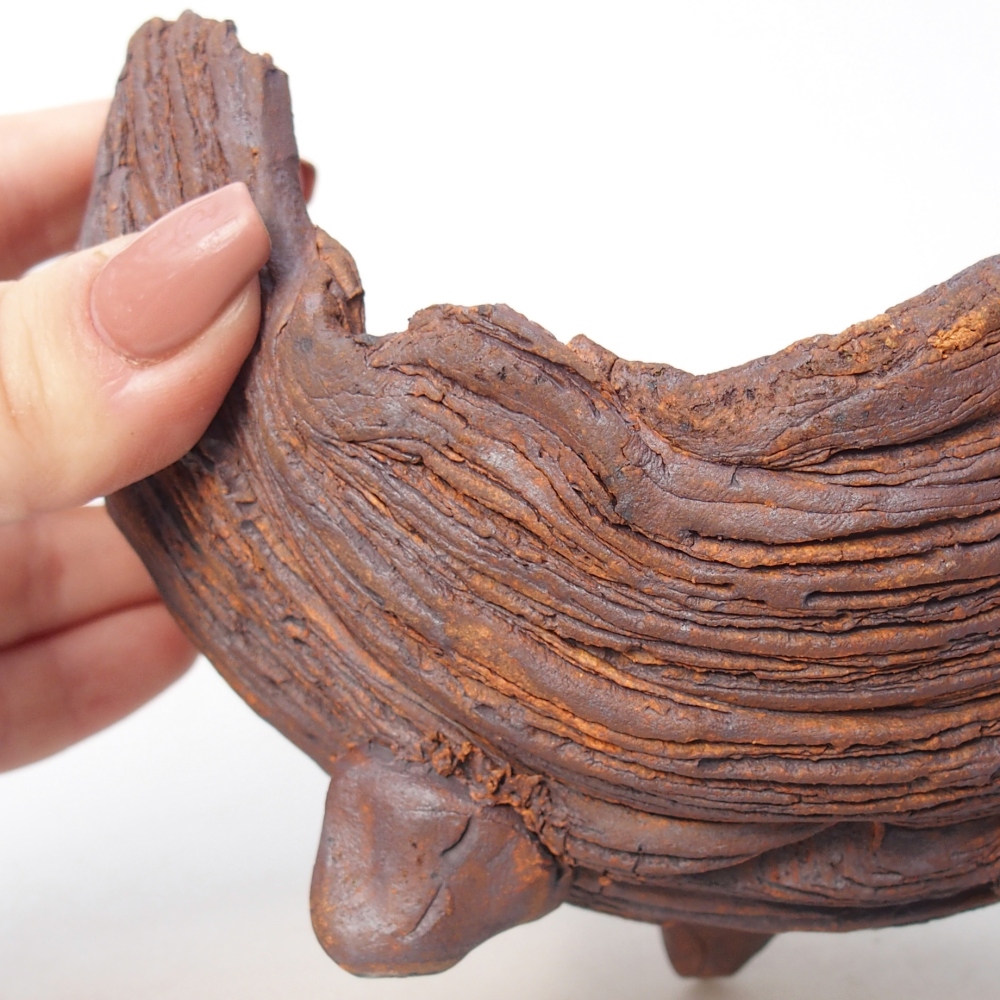 Coquille en céramique 14 x 12 x 9,5 cm , couleur marron