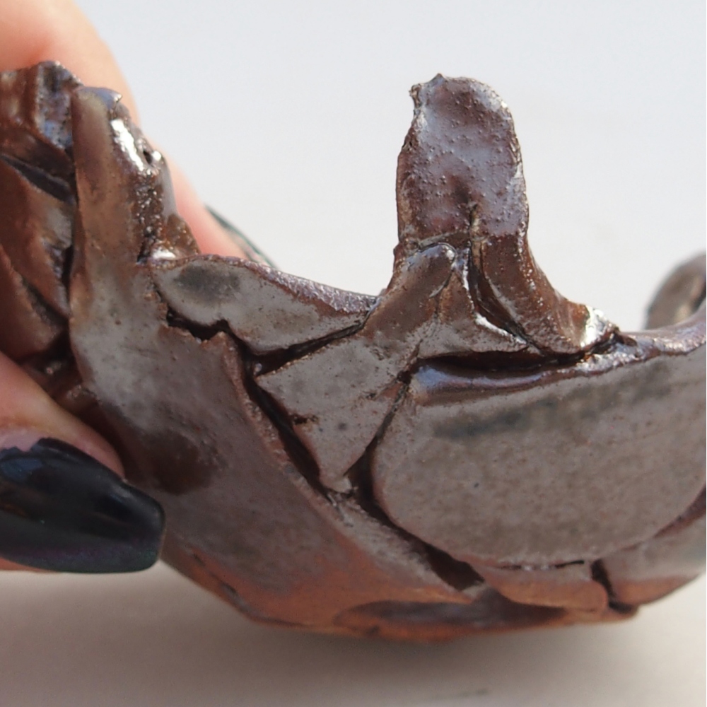 Coquille en céramique 9 x 8 x 5 cm , couleur marron