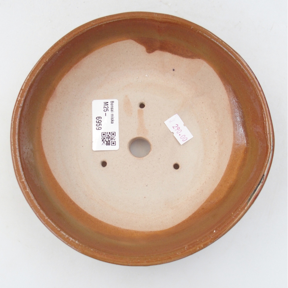 Bol à bonsaï en céramique 18 x 18 x 5 cm, brun
