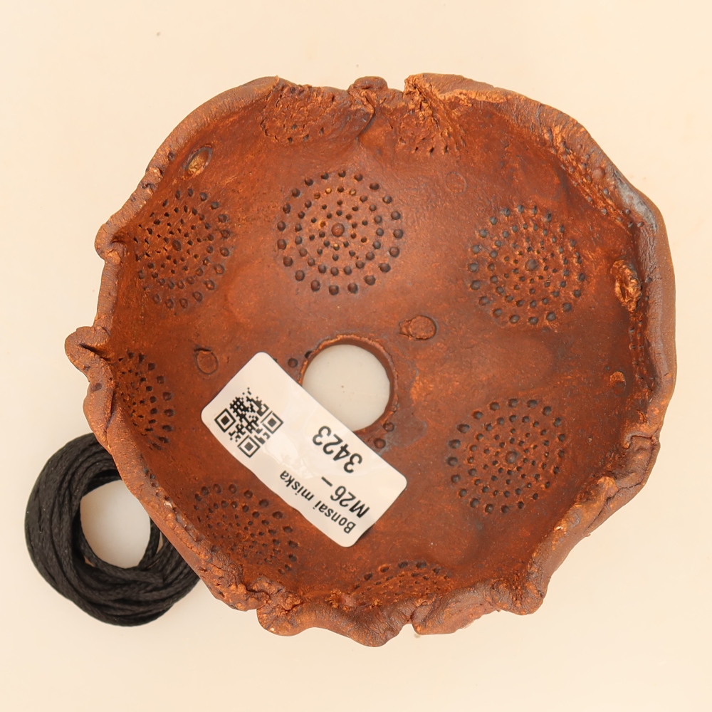 Coquille en céramique pour kokedama, 10 x 10 x 6,5 cm, couleur marron