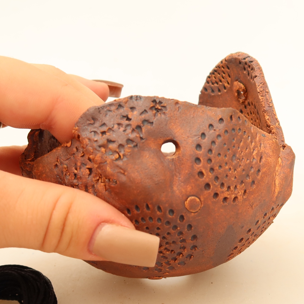 Coquille en céramique pour kokedama, 10 x 9 x 9 cm, couleur marron