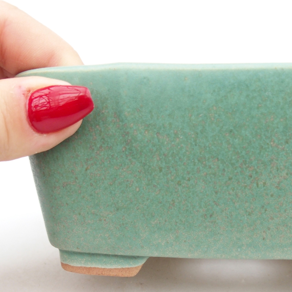 Bol à bonsaï en céramique 13,5 x 10,5 x 6 cm, vert