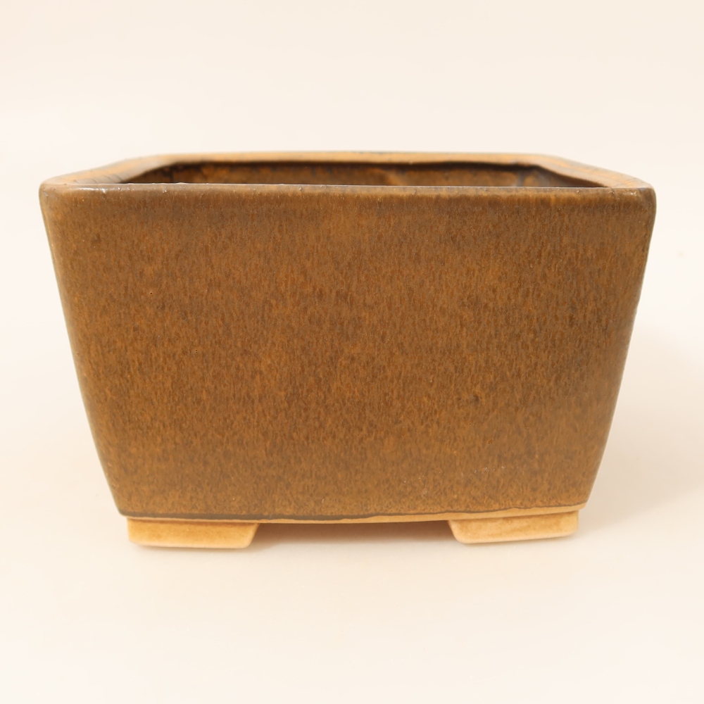 Bol à bonsaï en céramique 16 x 16 x 10 cm, brun