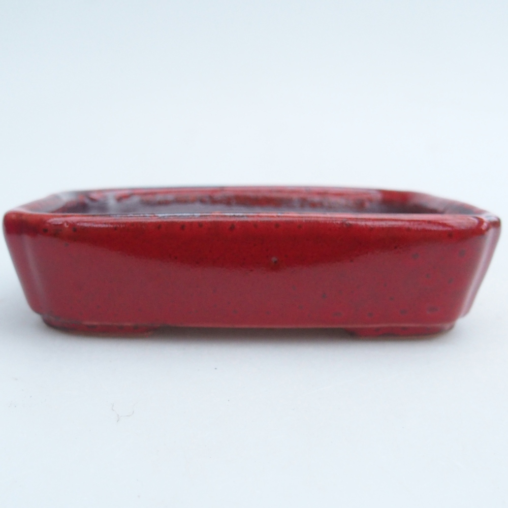 Bol à bonsaï en céramique 12 x 9 x 3 cm, couleur rouge