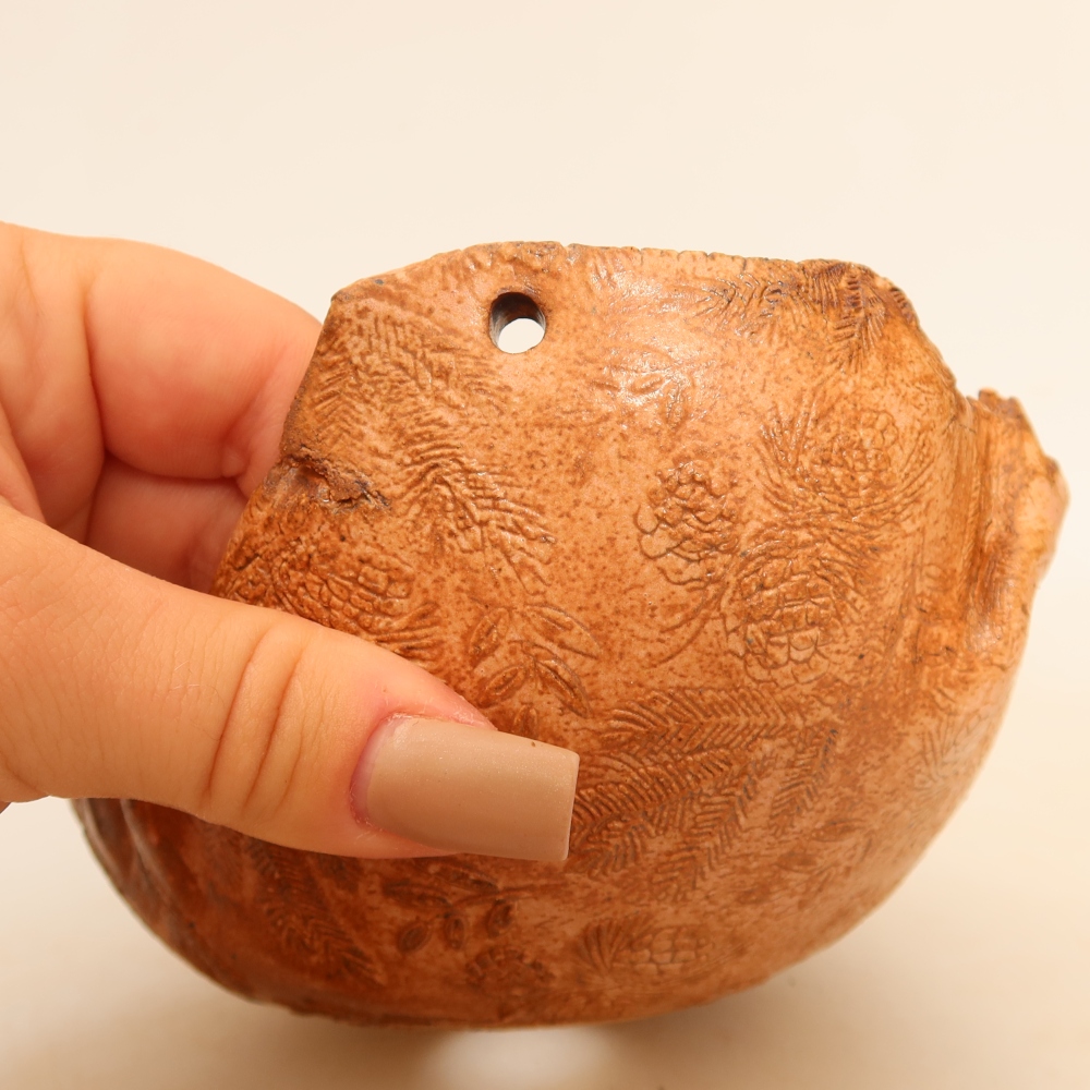 Coquille en céramique pour kokedama, 14 x 12 x 9 cm, couleur rose