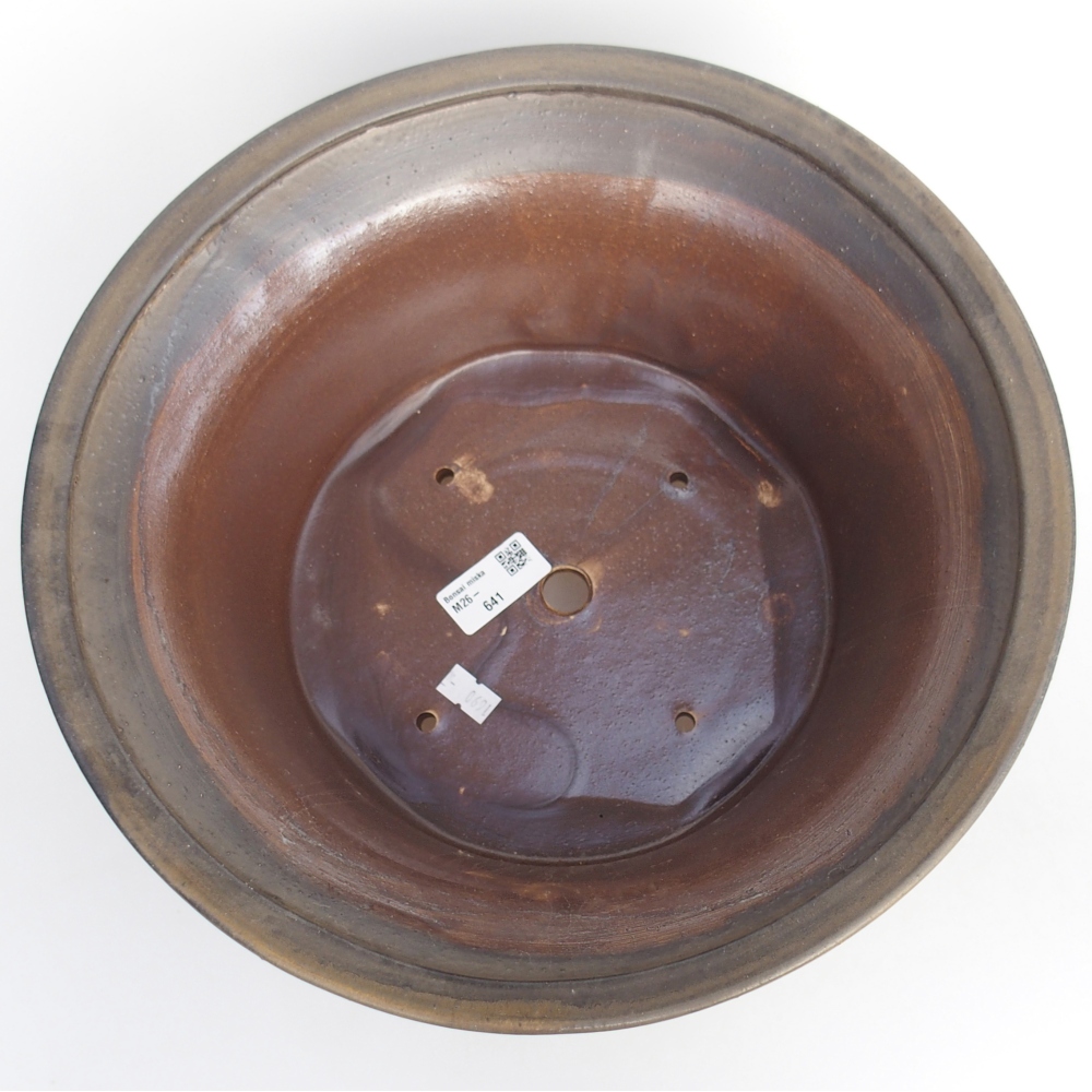 Bol à bonsaï en céramique 31,5 x 31,5 x 14 cm, brun