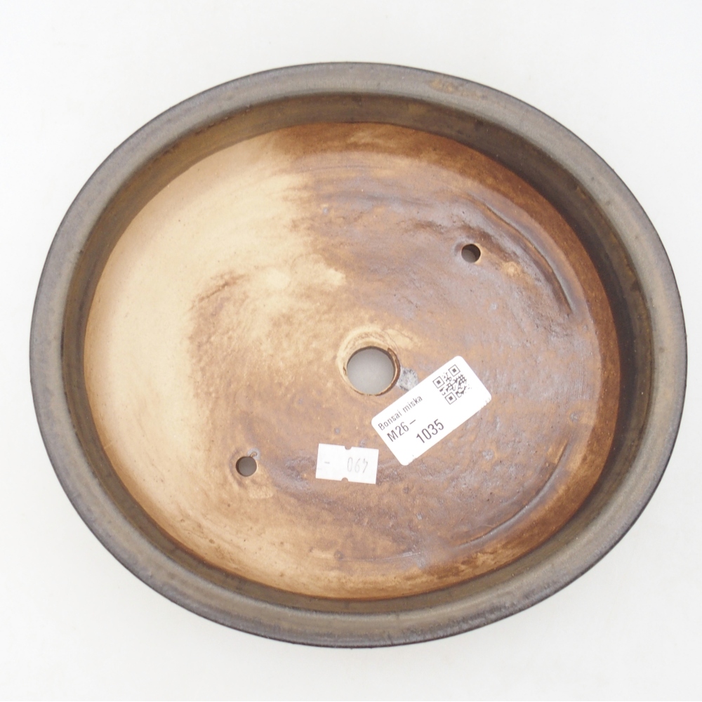 Bol à bonsaï en céramique 21 x 19 x 8 cm, brun