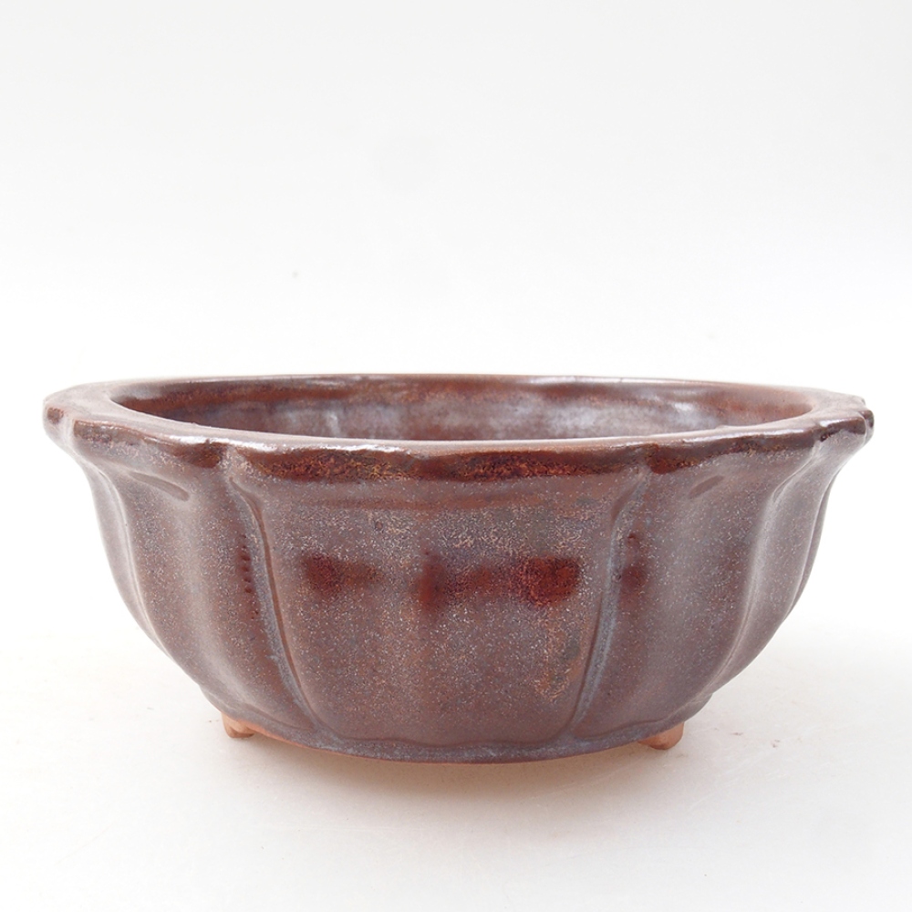 Bol à bonsaï en céramique 11 x 11 x 5 cm, brun