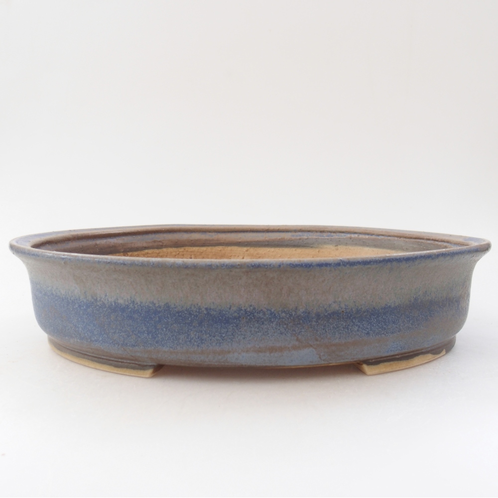 Bol à bonsaï en céramique 26,5 x 23,5 x 5,5 cm, couleur bleu