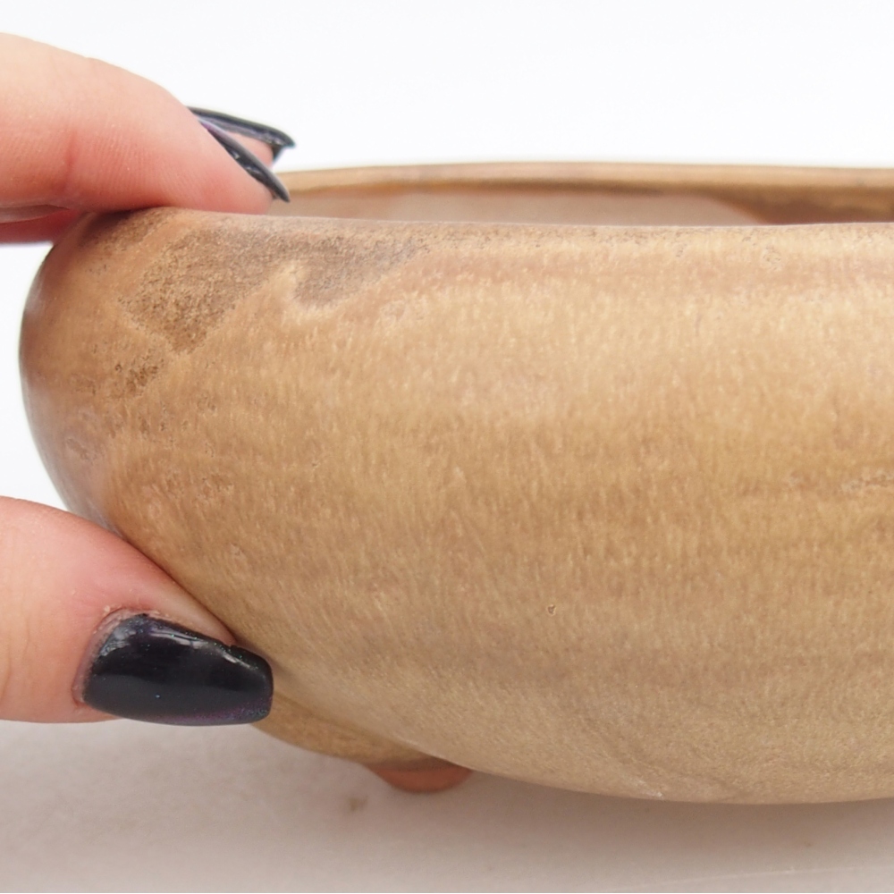 Bol à bonsaï en céramique 15 x 15 x 7 cm, couleur beige