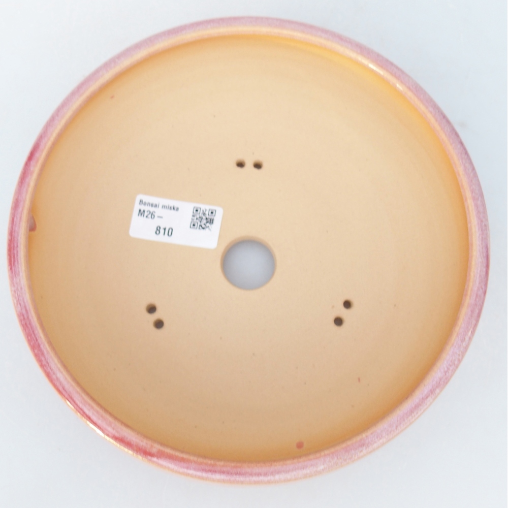 Bol à bonsaï en céramique 18,5 x 18,5 x 6 cm, rose