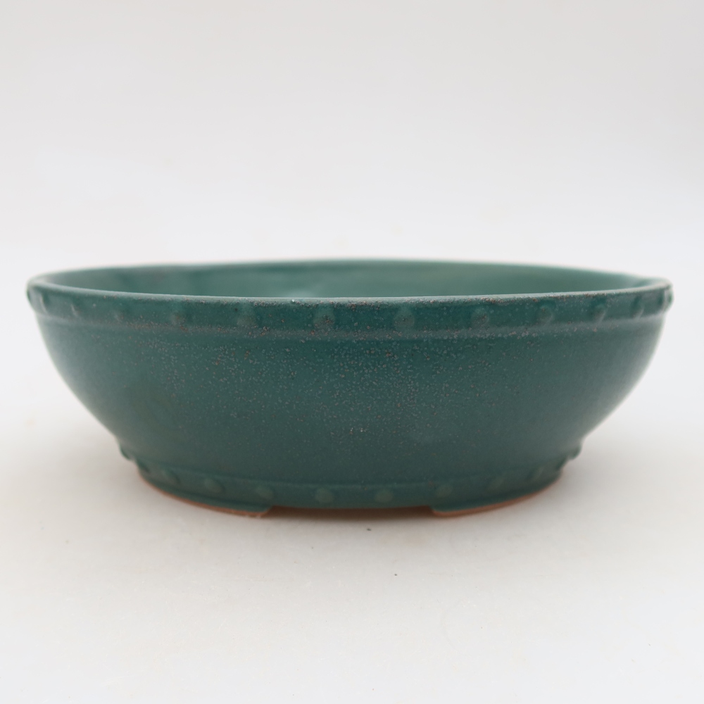 Bol à bonsaï en céramique 18 x 18 x 5,5 cm, couleur bleu