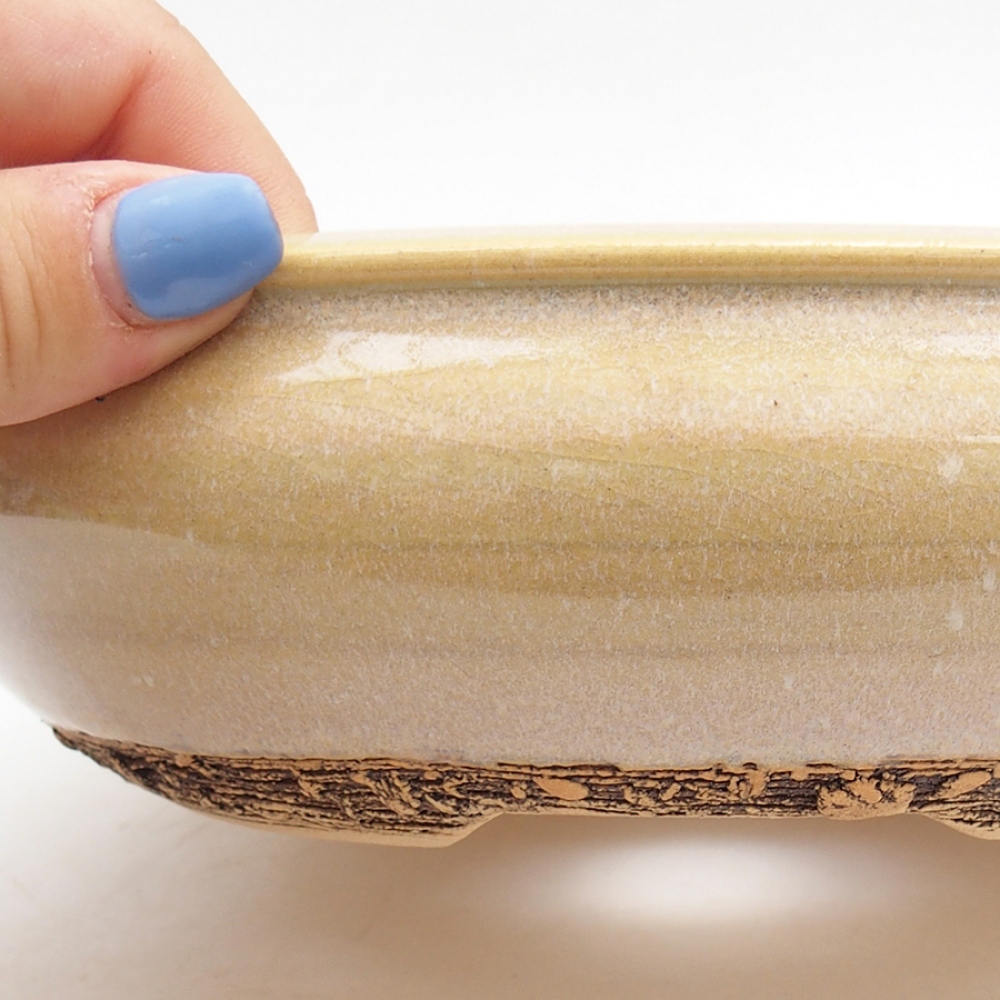 Bol à bonsaï en céramique 18,5 x 18,5 x 5,5 cm, vert