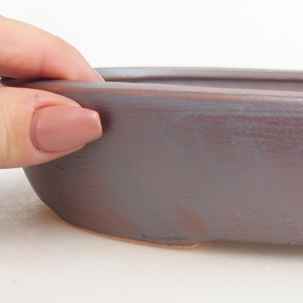 Bol à bonsaï en céramique 22 x 17 x 4 cm, couleur métal