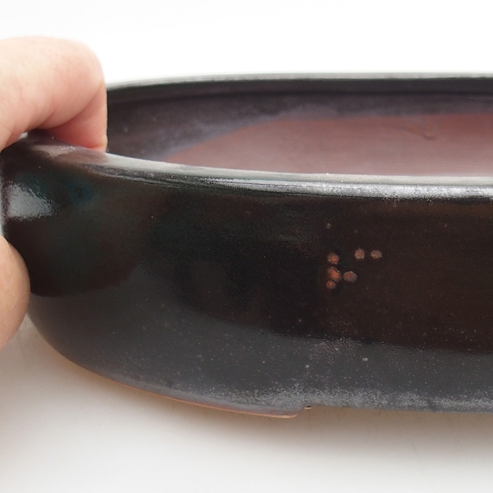 Bol à bonsaï en céramique 26 x 20 x 5 cm, vert