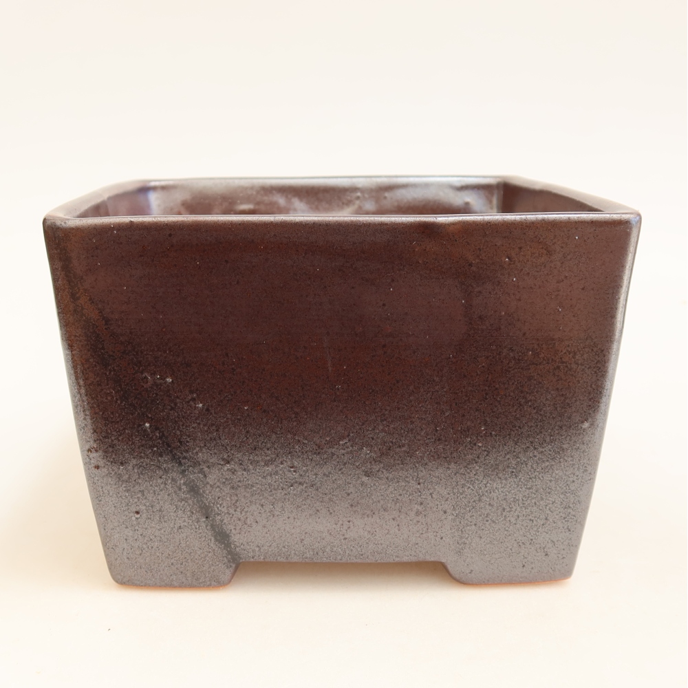 Bol à bonsaï en céramique 15 x 15 x 10,5 cm, couleur métal