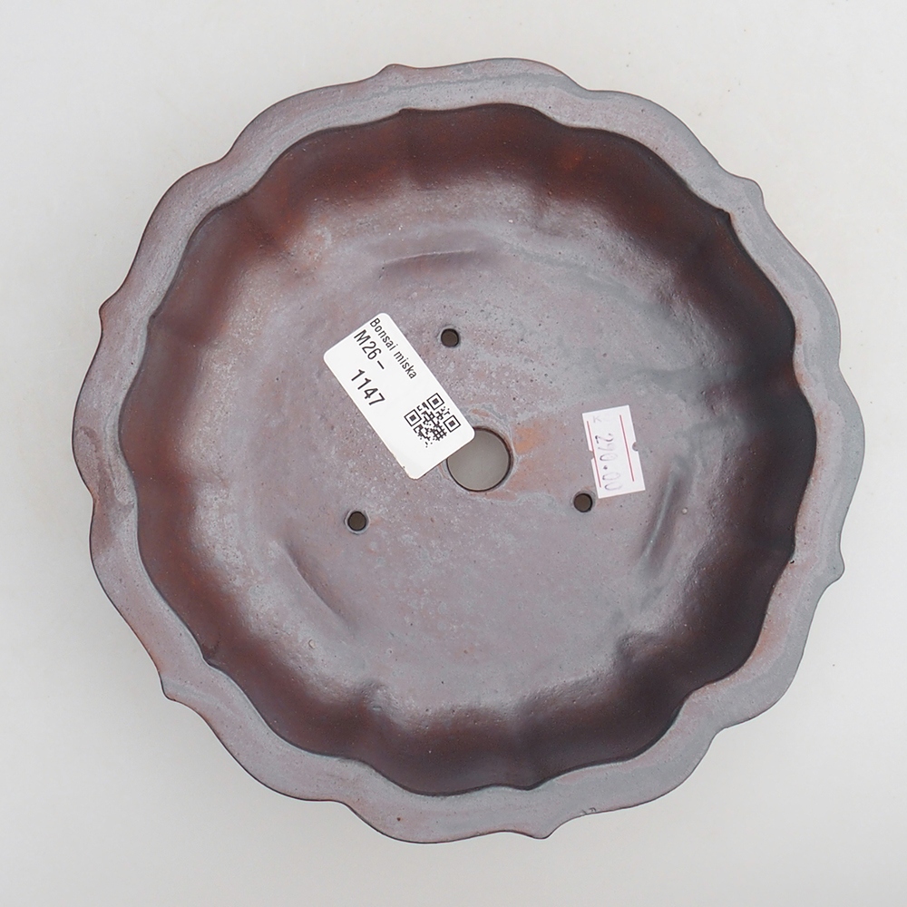 Bol à bonsaï en céramique 18 x 18 x 4,5 cm, couleur métal