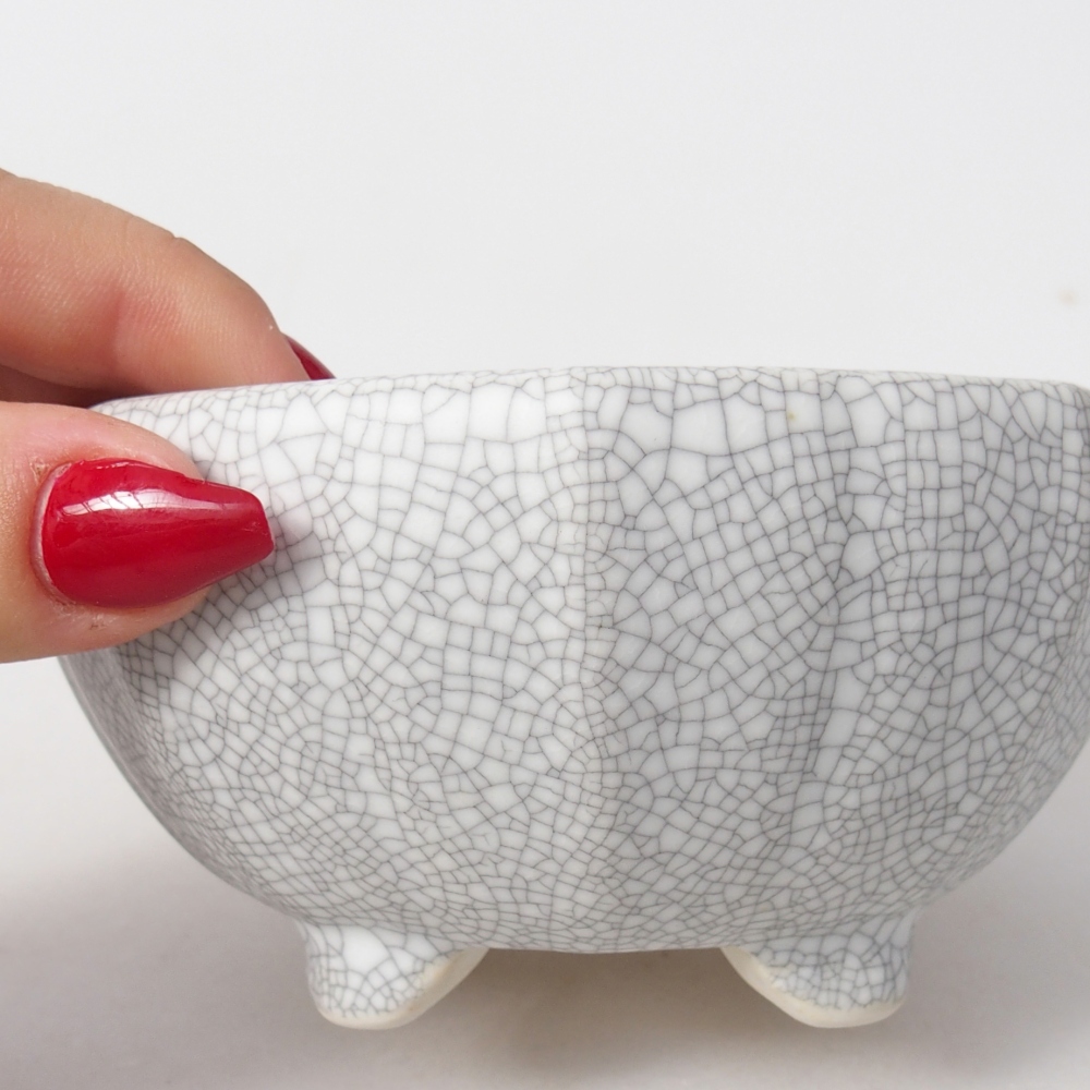 Bol à bonsaï en céramique 11 x 11 x 5,5 cm, couleur raku