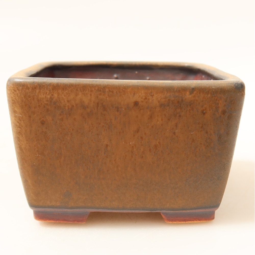 Bol à bonsaï en céramique 8,5 x 8,5 x 5,5 cm, brun