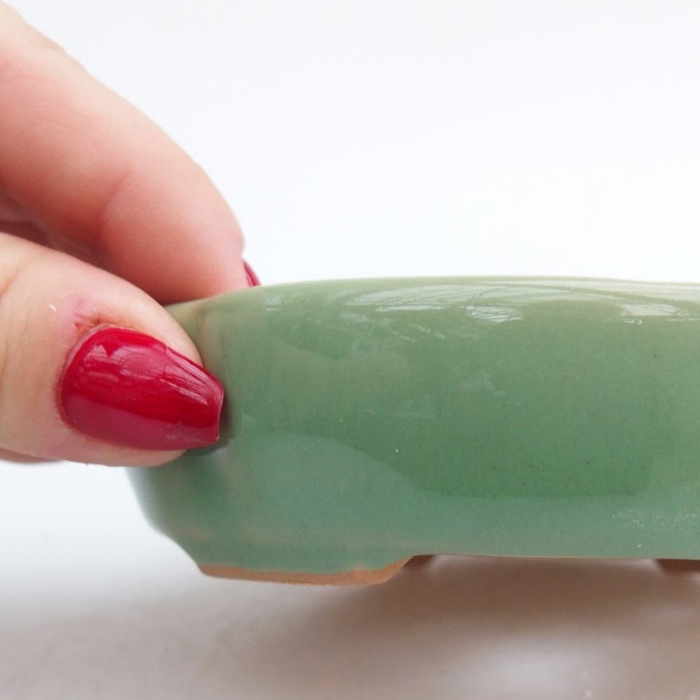 Bol à bonsaï en céramique 11 x 11 x 3 cm, vert