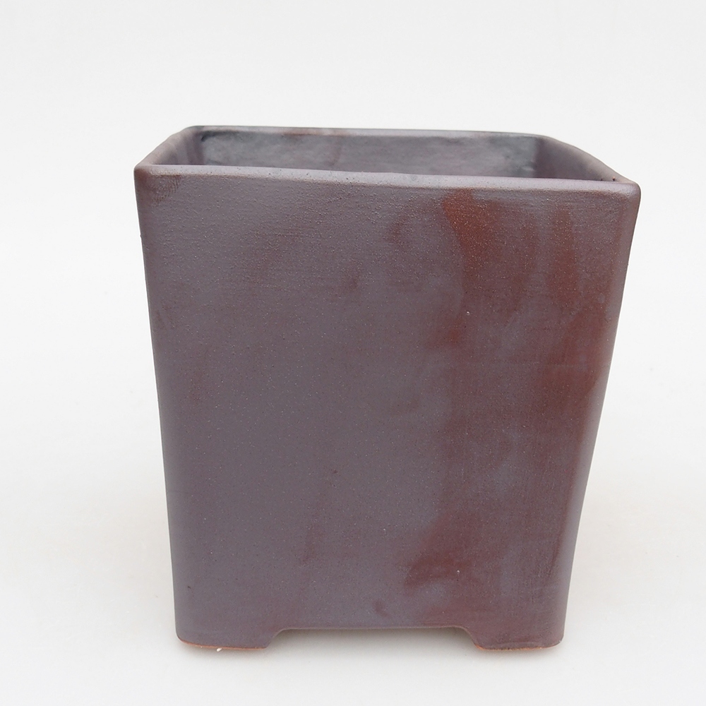 Bol à bonsaï en céramique 13 x 13 x 13 cm, couleur métal