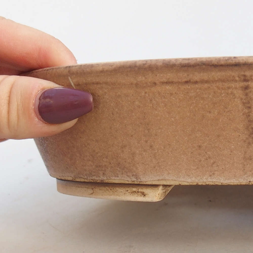 Bol à bonsaï en céramique 18,5 x 16,5 x 4 cm, rose