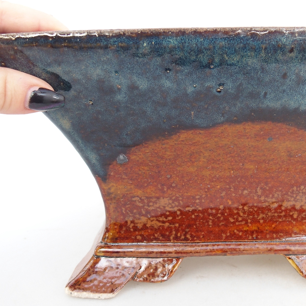 Bol à bonsaï en céramique 24 x 24 x 14 cm, brun