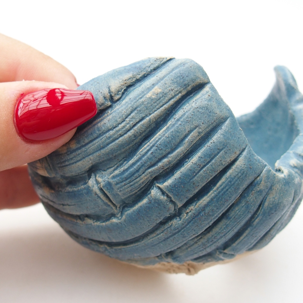 Coquille en céramique 8,5 x 8,5 x 6,5 cm , couleur bleu