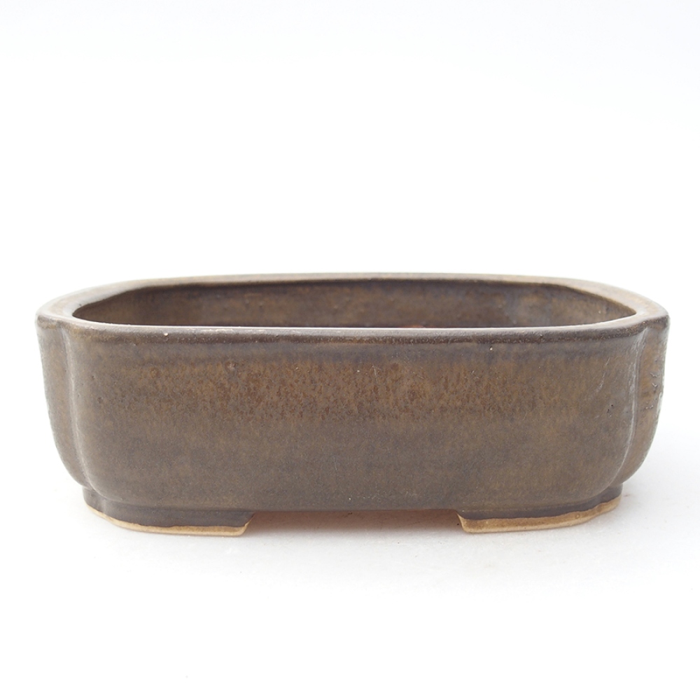 Bol à bonsaï en céramique 13,5 x 12 x 4 cm, brun