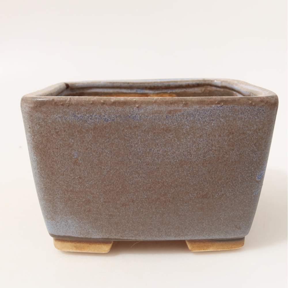 Pot à bonsaï en céramique 13 x 13 x 8 cm, couleur bleue