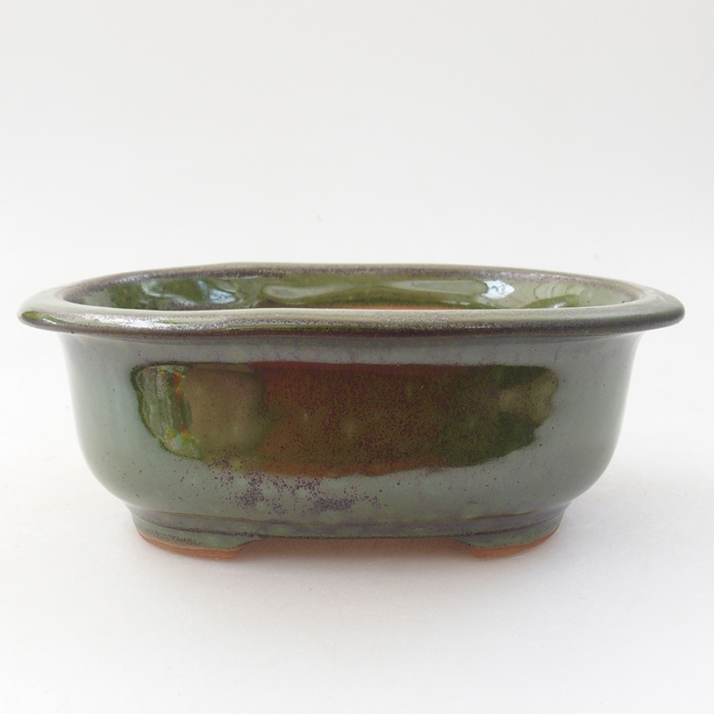 Bol à bonsaï en céramique 15,5 x 12 x 5,5 cm, vert