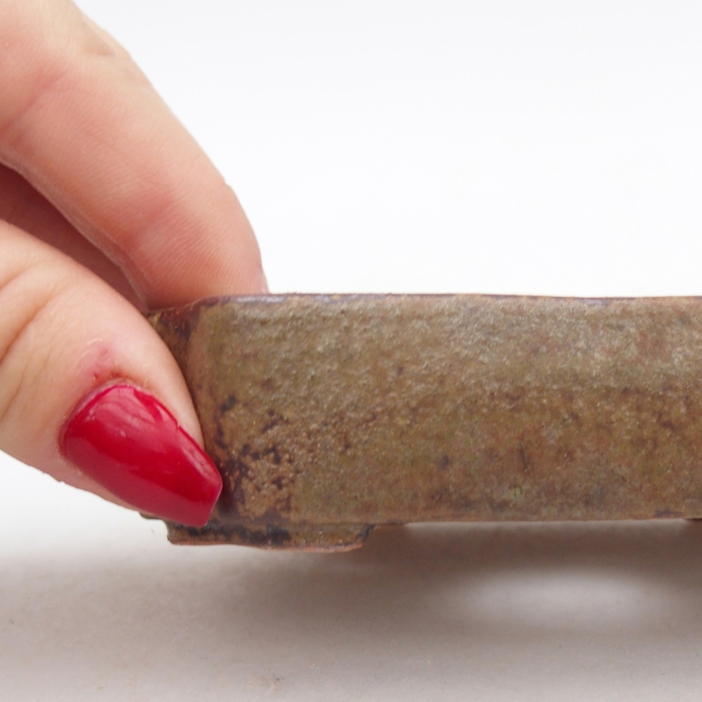 Bol à bonsaï en céramique 10 x 8,5 x 2,5 cm, brun