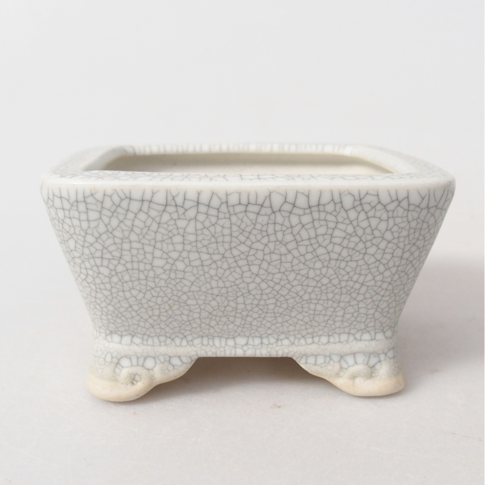 Bol à bonsaï en céramique 9,5 x 9,5 x 5 cm, couleur raku