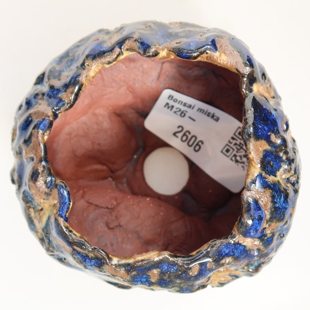 Coquille en céramique  7,5 x 7 x 5,5 cm, couleur bleu-brun