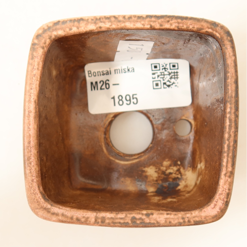 Pot à bonsaï en céramique 6,5 x 6,5 x 4,5 cm, couleur rose