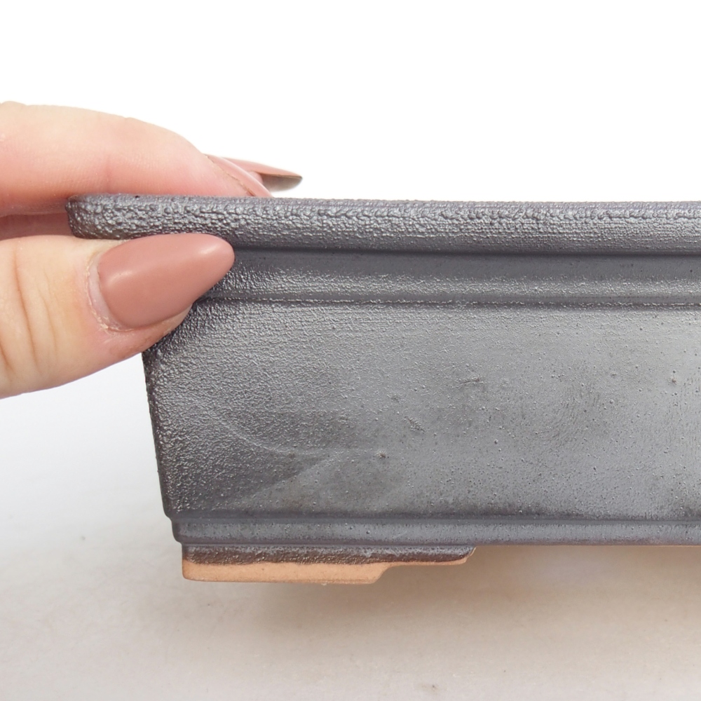 Bol à bonsaï en céramique 16 x 12 x 6 cm, couleur métal