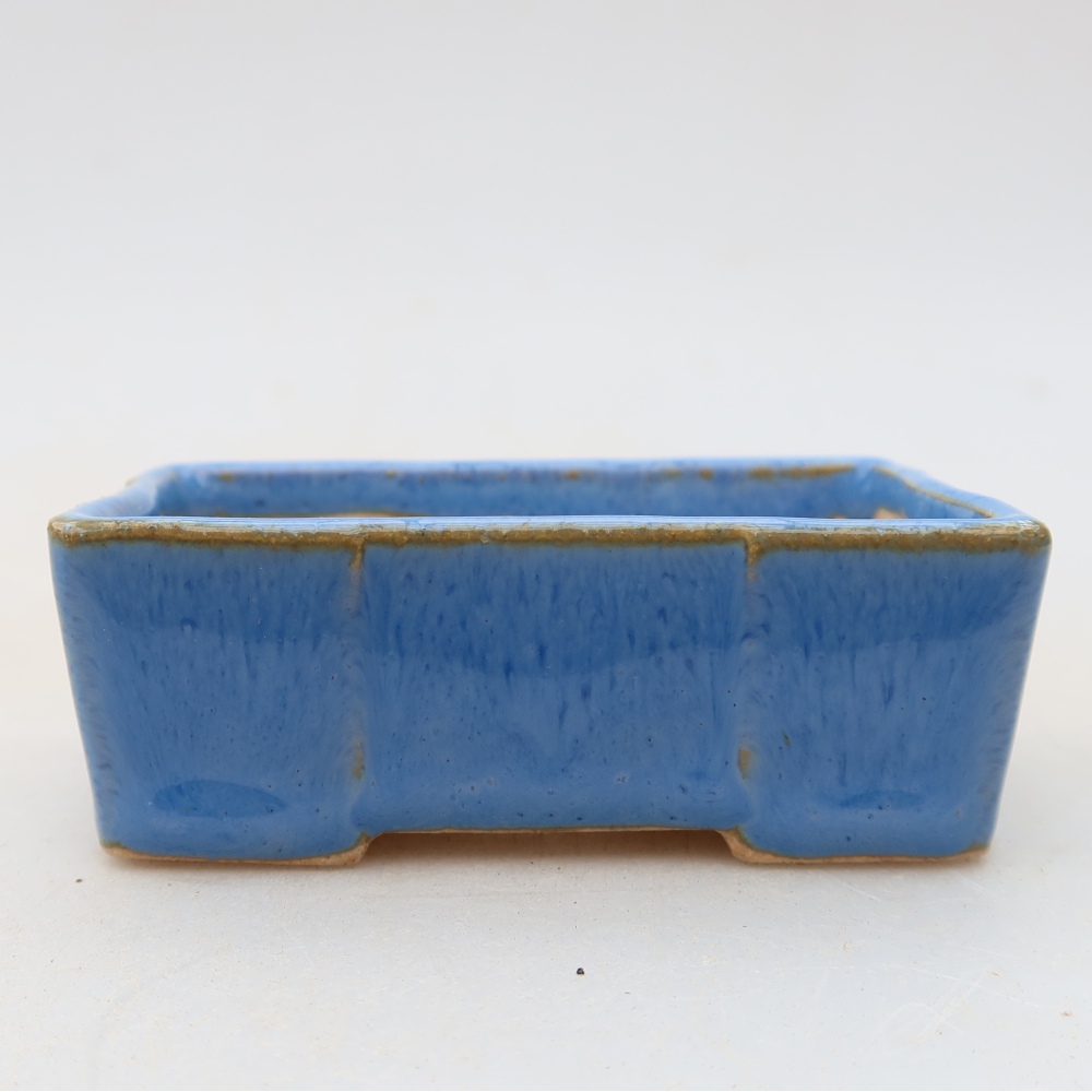 Pot à bonsaï en céramique 7 x 4,5 x 2,5 cm, couleur bleue