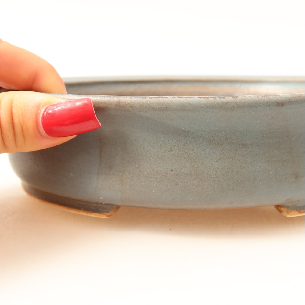 Bol à bonsaï en céramique 17,5 x 16 x 4,5 cm, couleur bleu