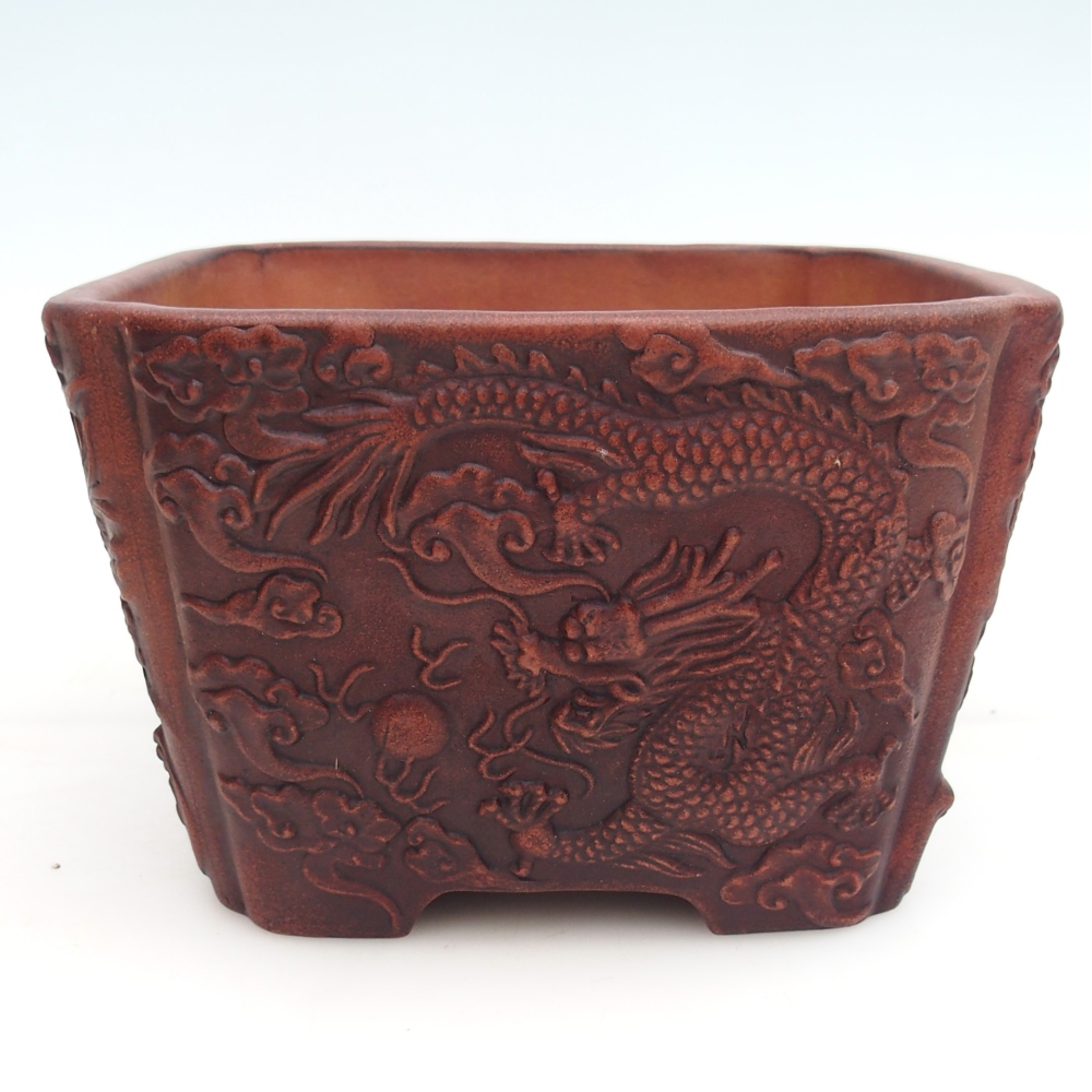 Bol à bonsaï en céramique 21 x 21 x 13,5 cm, brun