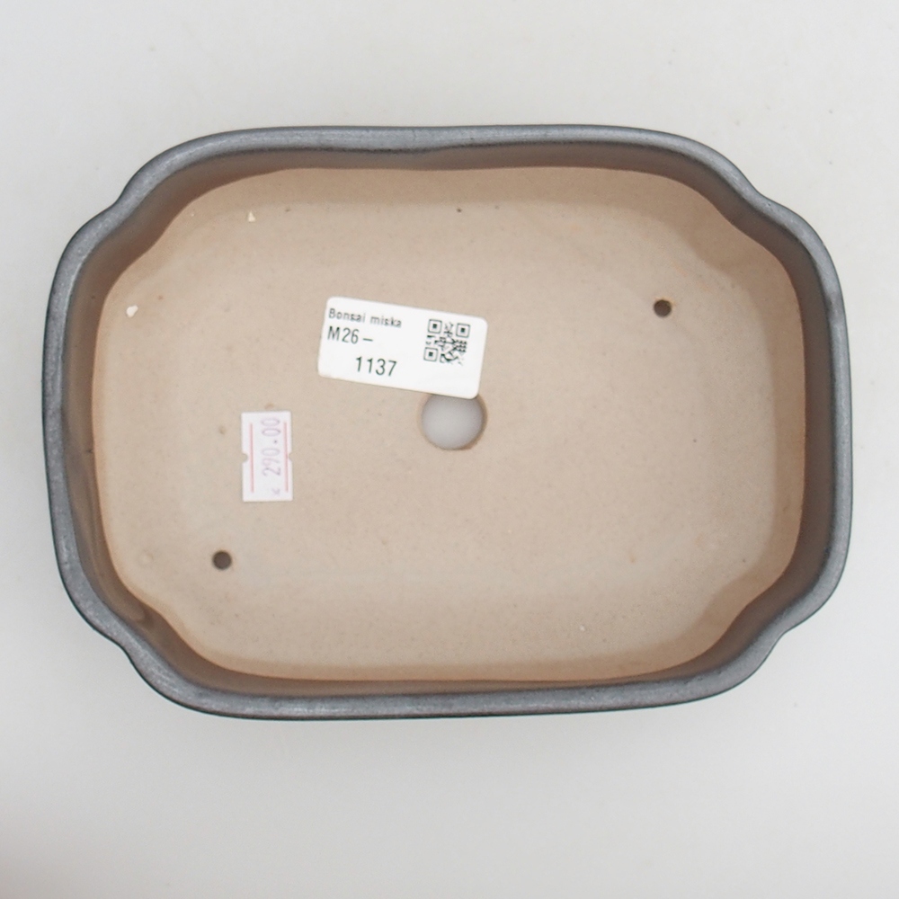 Bol à bonsaï en céramique 18 x 13 x 5 cm, couleur métal