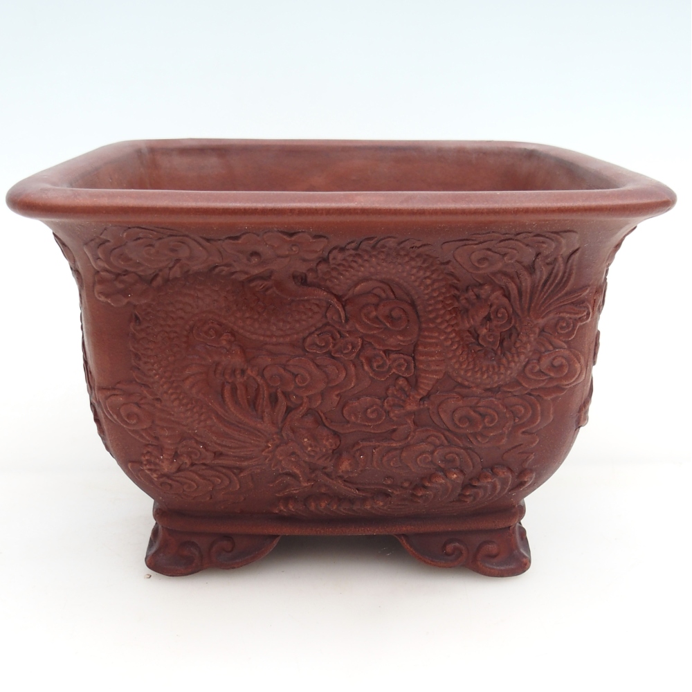 Bol à bonsaï en céramique 21 x 21 x 13,5 cm, brun